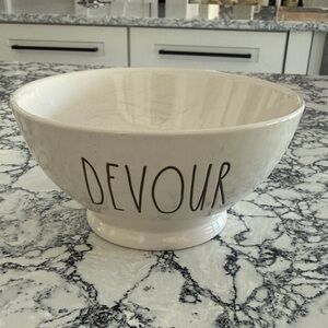 Rae Dunn Cream 'Devour' Bowl